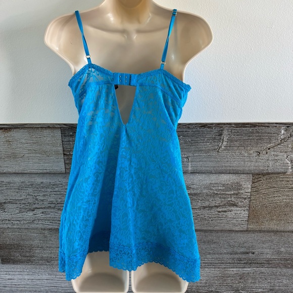 Victoria's Secret Blue Lace Chemise with Sweetheart Neckline Size M/L - Picture 3 of 8